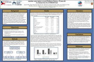 Apixaban versus Aspirin in Atrial Fibrillation Patients ≥ 75 years old: