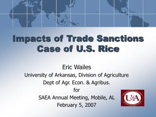 Impacts of Trade Sanctions Case of U.S. Rice