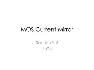 MOS Current Mirror