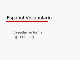 Español Vocabulario