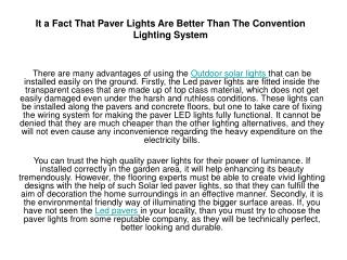 Solar led paver lights