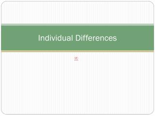 Individual Differences