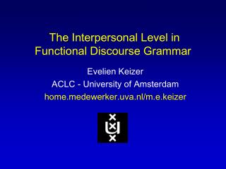 The Interpersonal Level in Functional Discourse Grammar