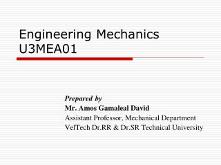 Engineering Mechanics U3MEA01