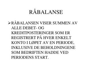 RÅBALANSE