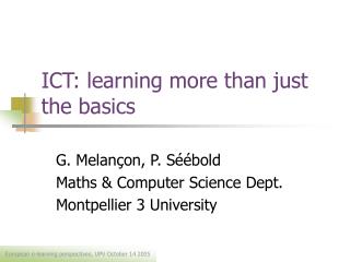 ICT: learning more than just the basics