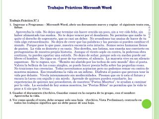 Trabajos Prácticos Microsoft Word Trabajo Práctico Nº 1