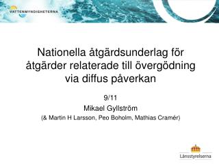 Nationella åtgärdsunderlag för åtgärder relaterade till övergödning via diffus påverkan