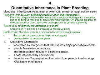 4 Quantitative Inheritance in Plant Breeding