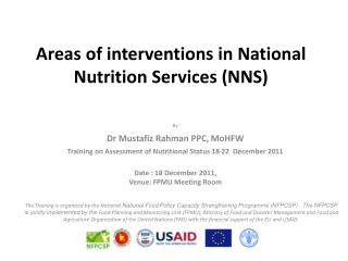 Areas of interventions in National Nutrition Services (NNS)