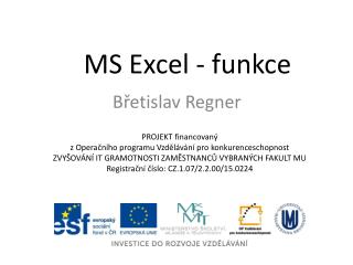 MS Excel - funkce