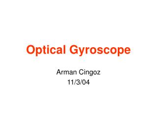Optical Gyroscope