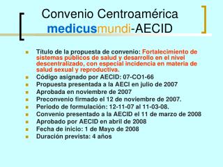 Convenio Centroamérica medicus mundi -AECID
