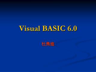 Visual BASIC 6.0