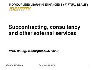 INDIVIDUALIZED LEARNING ENHANCED BY VIRTUAL REALITY IDENTITY