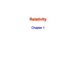 Relativity Chapter 1