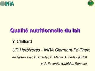 Qualité nutritionnelle du lait