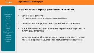Disponibilização e divulgação