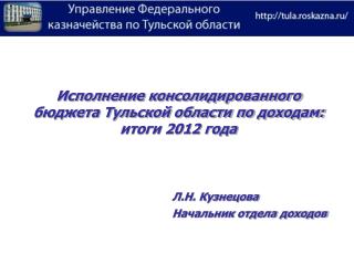 Исполнение консолидированного бюджета Тульской области по доходам: итоги 2012 года