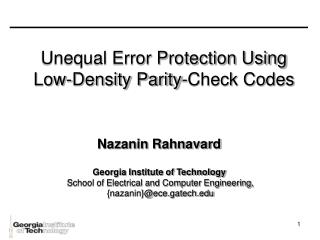 Unequal Error Protection Using Low-Density Parity-Check Codes
