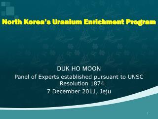 North Korea’s Uranium Enrichment Program