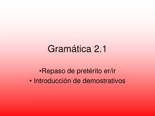 Gramática 2.1