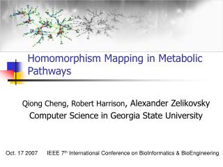 Homomorphism Mapping in Metabolic Pathways