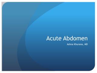 Acute Abdomen