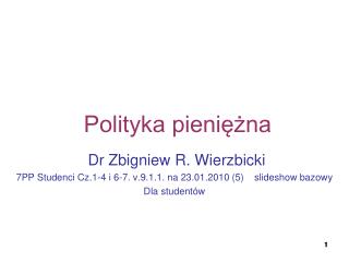 Polityka pieniężna