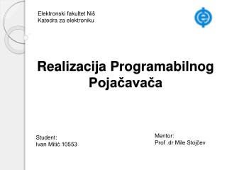 Realizacija Programabilnog Pojačavača