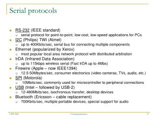 Serial protocols