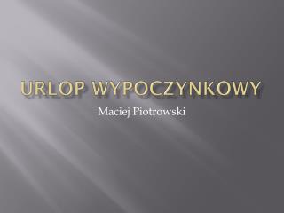 Urlop wypoczynkowy