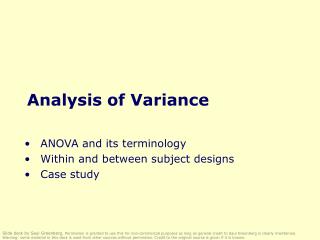 Analysis of Variance