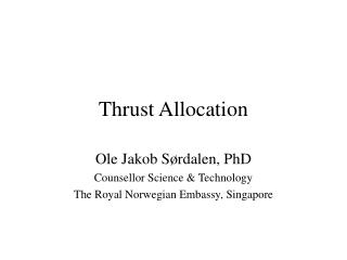 Thrust Allocation