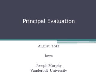 Principal Evaluation