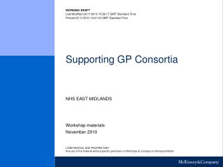 Supporting GP Consortia