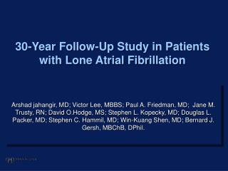 30-Year Follow-Up Study in Patients with Lone Atrial Fibrillation