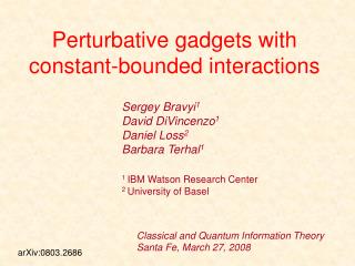Perturbative gadgets with constant-bounded interactions