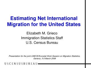 Estimating Net International Migration for the United States