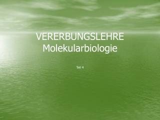 VERERBUNGSLEHRE Molekularbiologie Teil 4