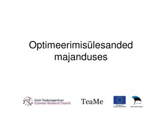 Optimeerimisülesanded majanduses