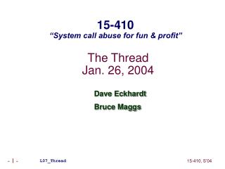 The Thread Jan. 26, 2004