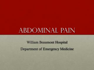 Abdominal Pain