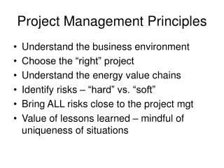 Project Management Principles