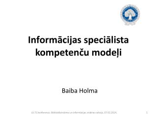 Informācijas speciālista kompetenču modeļi