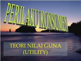 TEORI NILAI GUNA (UTILITY)