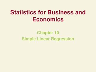 Statistics for Business and Economics