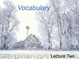 Vocabulary