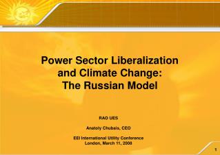 RAO UES Anatoly Chubais, CEO EEI International Utility Conference London, March 11, 2008