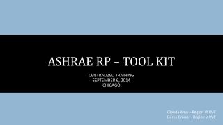 ASHRAE RP – TOOL KIT